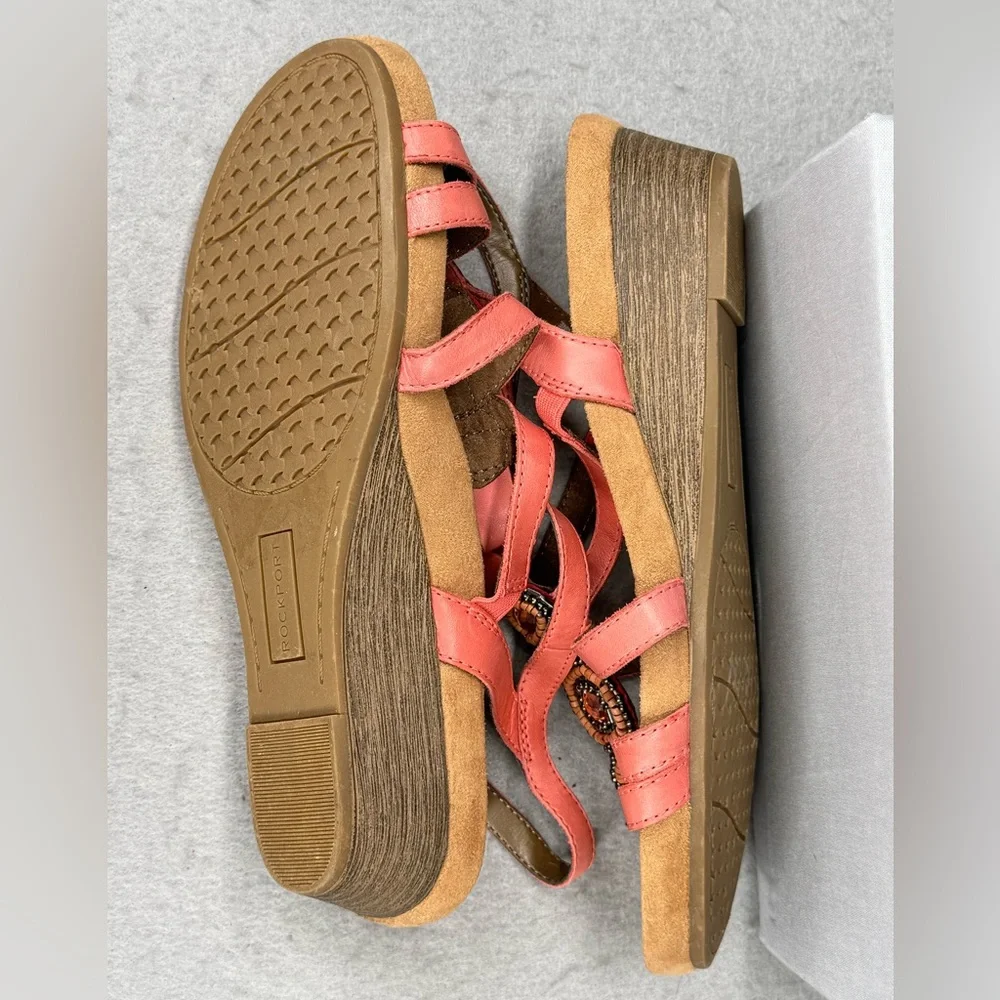Rockport Coral Strappy Beaded Slingback Sandals Cobb Hill Collection 9W CCK02CO